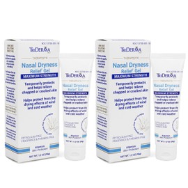 TriDerma Nasal Dryness Relief Gel, FSA Eligible, Soothing AP4 Aloe Vera Gel & Allantoin Skin Protectant, Moisturizes Cracked Skin, Dry Nose from CPAP Machine, Colds, Allergies, Oxygen Use 1 oz-2 Pack