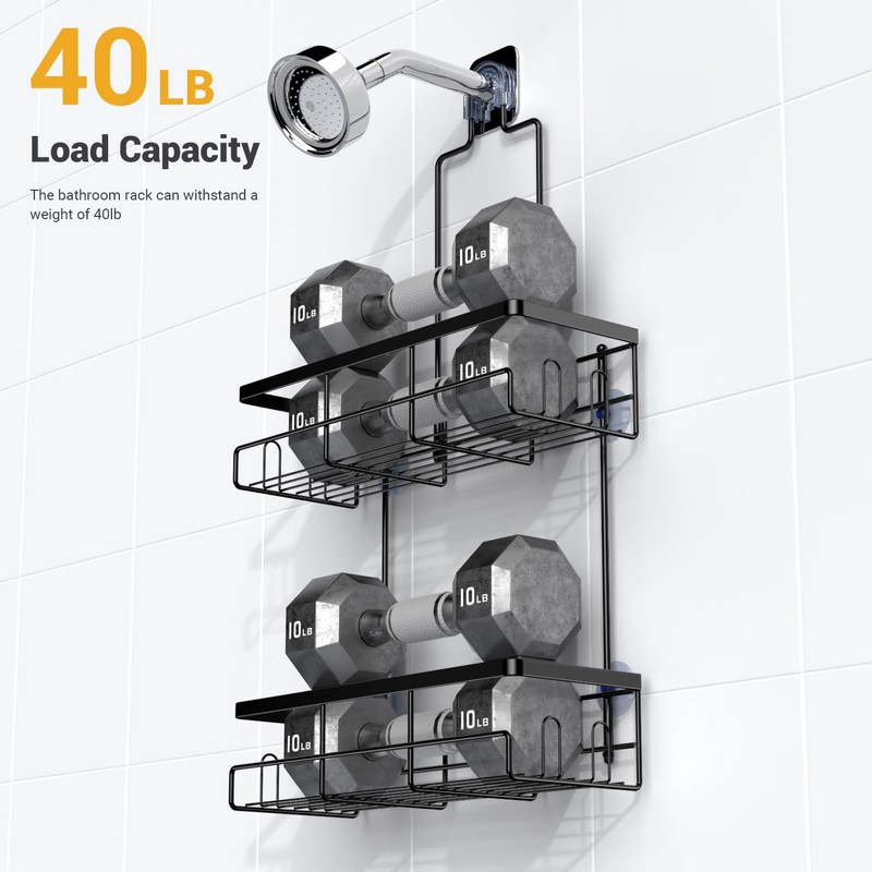 AKTECKE Shower Caddy Hanging Bathroom Organizer: Rustproof Shower Shelf for