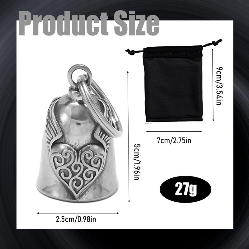 fKiZanthene Guardian Bell for Motorbikes, Gremlin Bell Lucky Charm with
