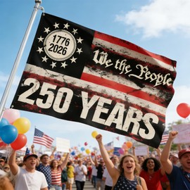 250 Anniversary American Flag 3x5 Ft Double Sided 250 Year Usa Flag 1776-2026 We The People Patriotic Banner for Outdoor Decoration 4th of July