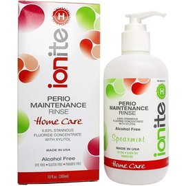 Ionite-H Home Care 0.63% Stannous Fluoride Perio Maintenance Rinse Mouthwash - with Mixing Cup/Shaker and Dispensing Pump (10 Fl oz, FruitPunch)