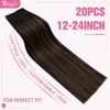 YoungSee Tape in Hair Extensions Real Human Hair Brown Balayage