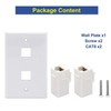 10 Pack 2 Port Ethernet Wall Plate, Cat6 Female to