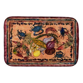Caroline's Treasures 8067DDM Crab Dish Drying Mat Absorbent Dish Drying Mat Pad for Kitchen Counter Dish Drainer Mat for Countertop, 14 x 21", Multicolor