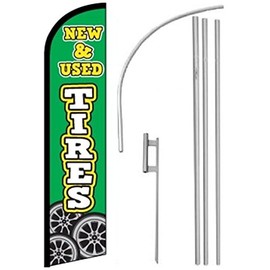 Windless, Swooper, Feather, Banner Flag NEW & USED TIRES, Pole & Ground Spike