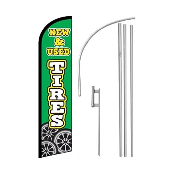 Windless, Swooper, Feather, Banner Flag NEW & USED TIRES, Pole