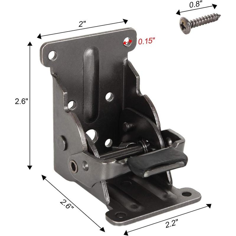 Folding Brackets, Lock Extension Support for Table Bed Leg, Bronze