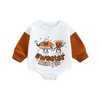Baby Girl Boy Thanksgiving Outfit Funny Letter Print Sweatshirt Romper