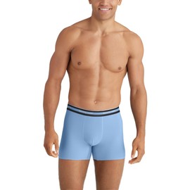 Tommy John Men's Comfort Micro Trunk Boxer Brief Underwear - 4" 3-Pack, 4-Way Stretch, Stay-Put Waistband, Support Pouch (Dress Blues/Dutch Canal/Monument, Large)