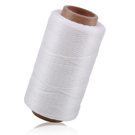 RMTIME White 274 Yards Wax Twine Wax Cord Hand Sewing Knitting Craft String DIY Leather Craft Thread Wax String 250m Length Beginner