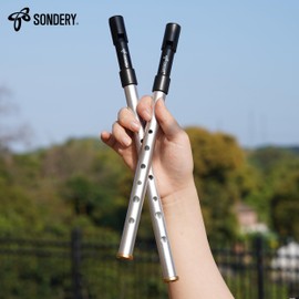 Sondery Irish Tin Whistles Set Key of C and Key of D Made from Aluminum Clear Bright Sound with Crisp Response of Wide Range Octaves Penny Whistles