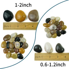 SHIZWU 20LB High Polished Colorful River Rocks,1-2Inch Mixed Colorful Pebbles for Garden Landscaping, Decorative Stones for Fish Tank, Vase Filling, Outdoor Decorative River Rocks