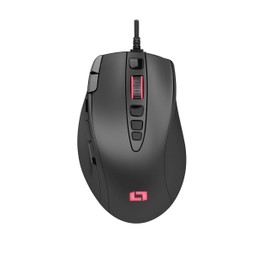Lioncast LM15 Gaming Mouse with 13 Programmable Buttons (RGB LED illumination, PAW3327 Optical Sensor, 6,200 DPI) Ergonomic Design & Palm Grip with Weight System for FPS, RTS and MOBAs