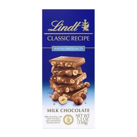 Lindt 🟢 New Lindt Classic Recipe Whole Hazelnut Milk Chocolate Pieces 5.3oz (1-Bar)