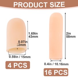 Alpinleux 20 Pack Gel Toe Protectors, Soft Elastic Toe Covers, Toenail Cushions Toe Cap Toe Sleeves for Ingrown Toenails, Missing Toenails, Blisters, Corns, Calluses, Hammer Toes (Small+Large)