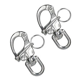 Snap Shackle Swivel Marine Grade 70mm Stainless Steel Rigging Carabiner 2PK