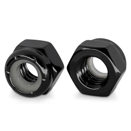 5/16-18 Black Nylon Insert Lock Nuts, Stainless Steel 304 (18-8) Black Coating Lock Nuts with Nylon Insert, 20pcs