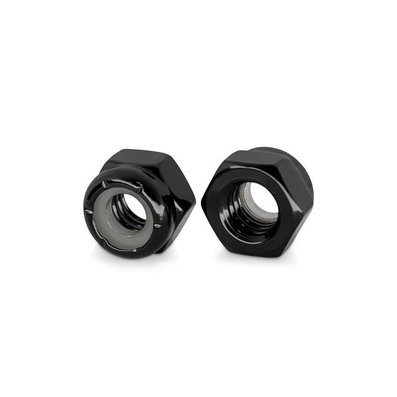 5/16-18 Black Nylon Insert Lock Nuts, Stainless Steel 304 (18-8)