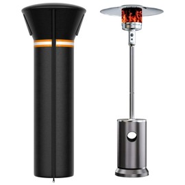 EVRBUL Patio Heater Cover with Zipper, Heavy Duty 420D Outdoor Waterproof Windproof Sunproof Dustproof Snowproof Heater Cover 89”L x 33”D x 19”B