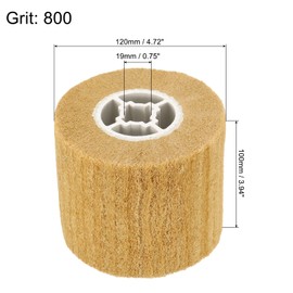 uxcell 120x100x19mm 800 Grit Non-Woven Polishing Burnishing Wheel Nylon Wire Drawing Abrasive Flap Wheel for Surface Treatment Stainless Steel Copper Aluminum Yellow