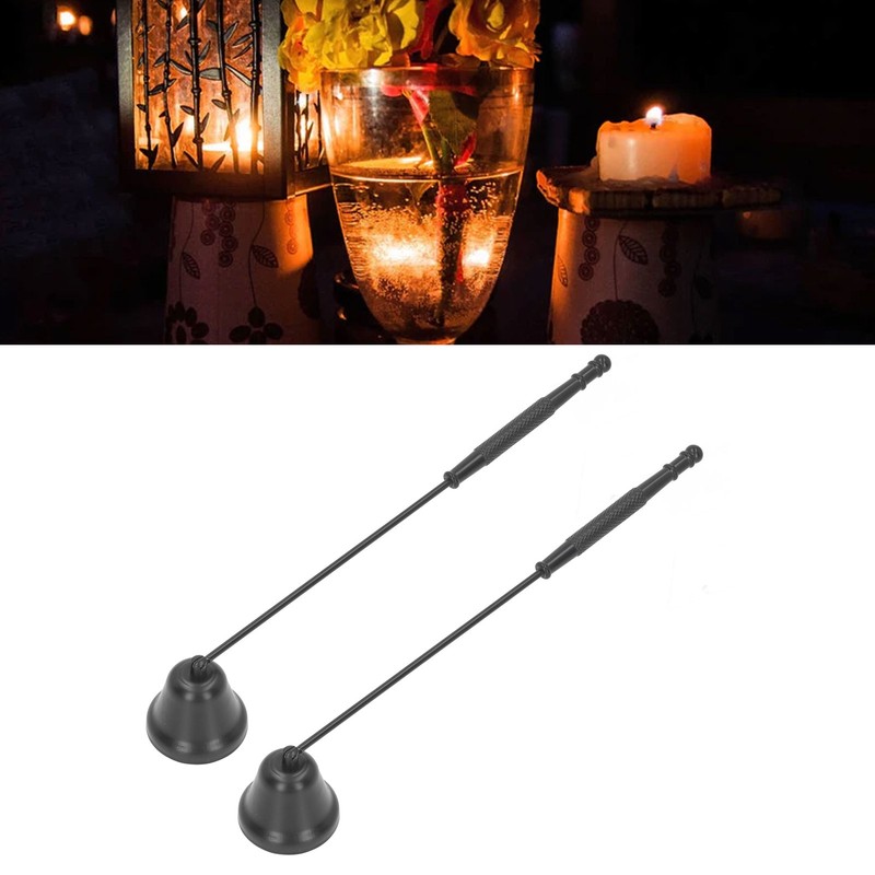 2PCS Candle Snuffer with Long Handle Bell Shape Metal Flame