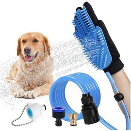 ARC-POWER Dog Pet Bathing Grooming Massaging Glove Hair Remover Brush Shower Water Sprayer