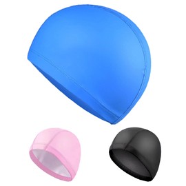 2 Pack High Performance Swim Caps Ultra Stretchable & Non-Slip Swimming Hats for Men and Women Waterproof Design for Long/Short Hair Ideal for Pool Beach Competitive Swimming (Blue)