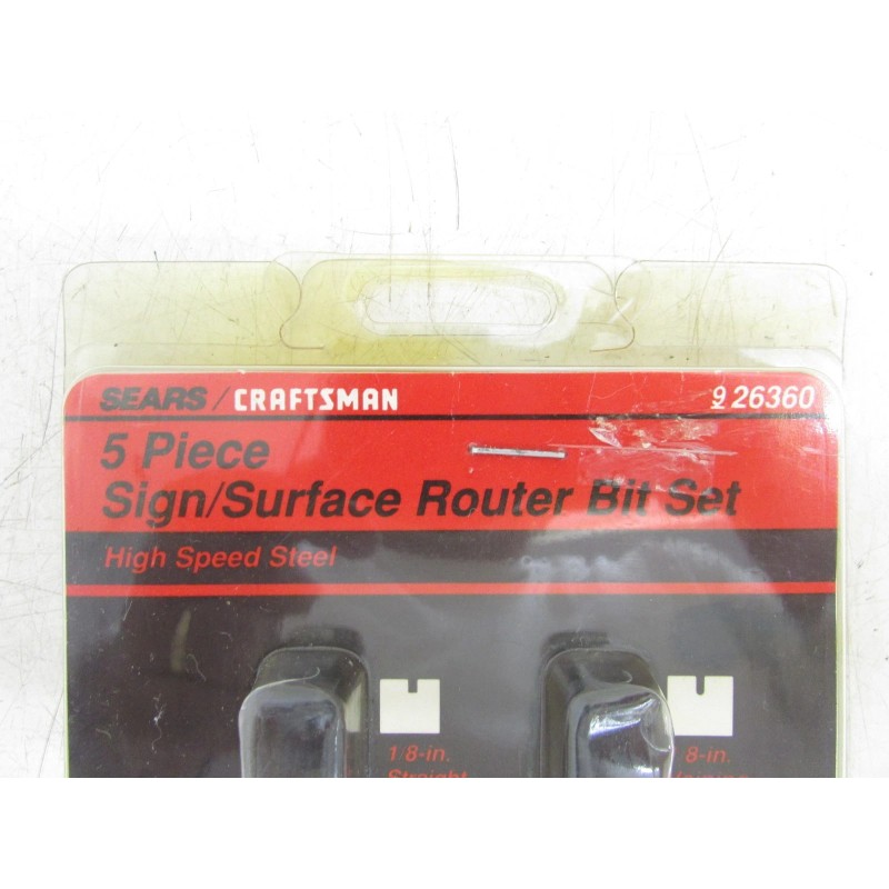 Craftsman NOS! CRAFTSMAN TOOLS 5-pc. SIGN /SURFACE ROUTER BIT SET,