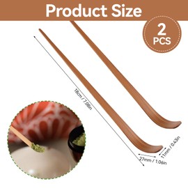 Pack of 2 Matcha Spoons Made of Bamboo, 18 cm Handmade Bamboo Scoop Spoon, Japanese Tea Spoon for Matcha Preparation, Smooth Matcha Spoon, 1G Matcha Measuring Spoon for Matcha, Tea, Coffee