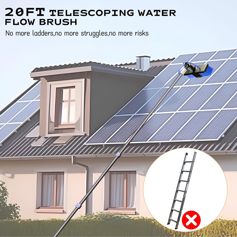 BSFRNF 16FT Solar Panel Cleaning Kit with Telescopic Pole &