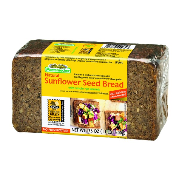 Mestemacher Bread, Sunflower Seed, 1.1 Pound (Pack of 12)