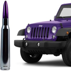 VMS RACING Chrome with Purple Tip Bullet Antenna for Jeep Wrangler and Gladiator