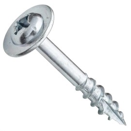 Centerline #8 x 1-1/4'' Oversized Washer Head Square X Wood Screws for Drawer Fronts, Zinc, 100-Pack