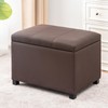Joveco 24" Leather Storage Ottoman Bench, Rectangle Foot Rest Stool