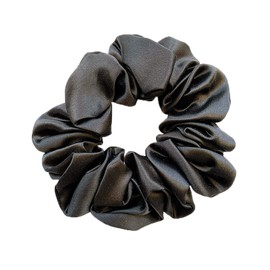 Jasmine Silk Charmeuse Pure Silk Hair Scrunchie Black