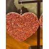 Handmade Heart Shaped Sequins Pink Multicolor Earrings ~ Valentines Day