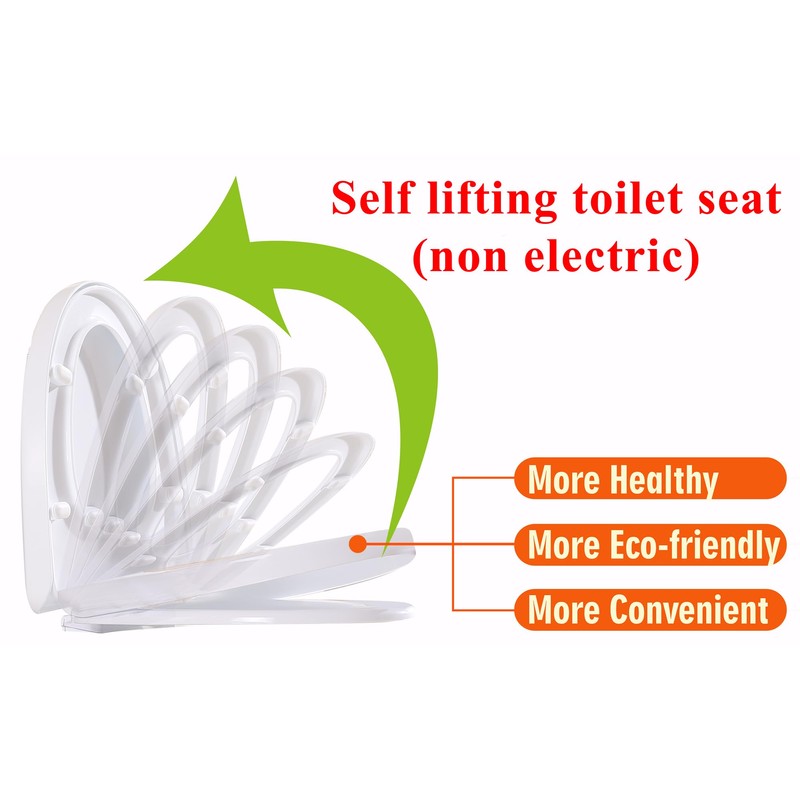 Minixi Self Lifting Toilet Seat, Non Electric,No Cleaning Required,Auto Lifting,Self