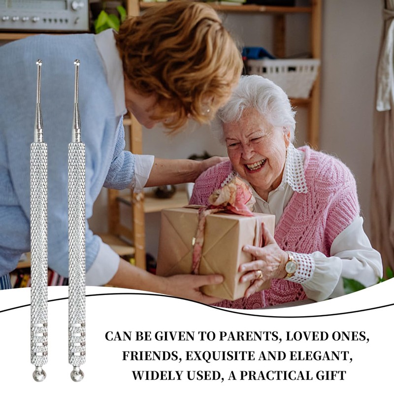 2 Pieces Stainless Steel Finger Press Rod, Manual Massage Tool,