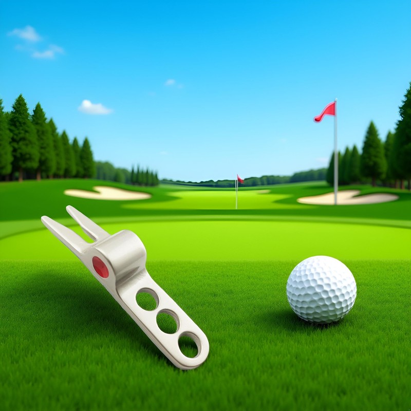 SquarezhenBo Silver Durable Golf Sports Ball Fork Pivot Divot Repair