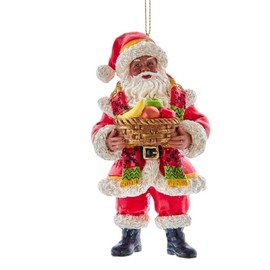 African American Kwanzaa Santa Ornament