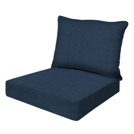 Honeycomb Essentials Outdoor Deep Seating Cushion, 24” x 24”, Hampton Texture Navy Patio Chair Cushion