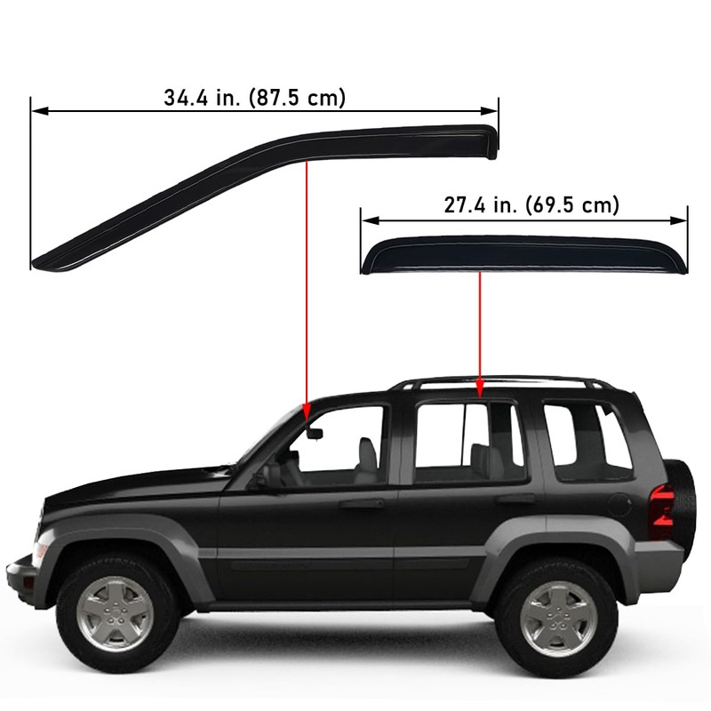 Lightronic Extra Durable Outside-Mount Auto Vent Window Visor, Fits 2002-2007