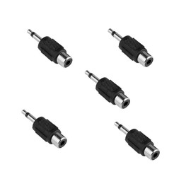 euroharry 5pcs 3.5mm (1/8") Male to Mono RCA Female Adapter Socket