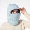 Men's Padded Knit Balaclava with Detachable Hat - Winter Warm Accessory lf1650 Free Size/Black 4ea