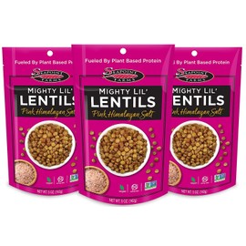 Seapoint Farms Mighty Lil' Lentils, Savory, Plant Based Snack, 5g Protein, 5g Fiber, Vegan, Gluten-Free, Non-GMO, Kosher, On-the-Go Snacking, Pink Himalayan Salt, 5 oz Bag (Pack of 3)