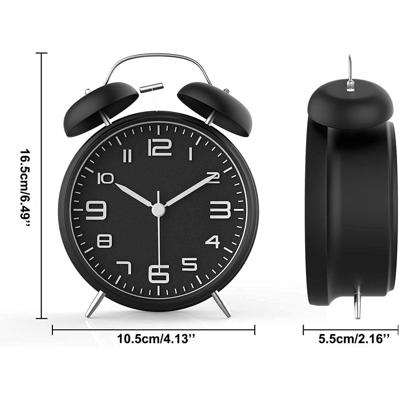 Loud Alarm Clock for Heavy Sleepers Adults, Metal 4 Inches