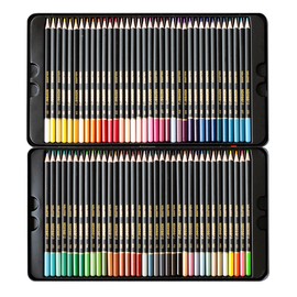 Kores - Kolores Selection, 72 Triangular Shape Colouring Pencils - Coloured Pencils with Soft Lead, Triangular Shape, FSC Wood - Set of 72 Assorted Colouring Pencils in Metal Case