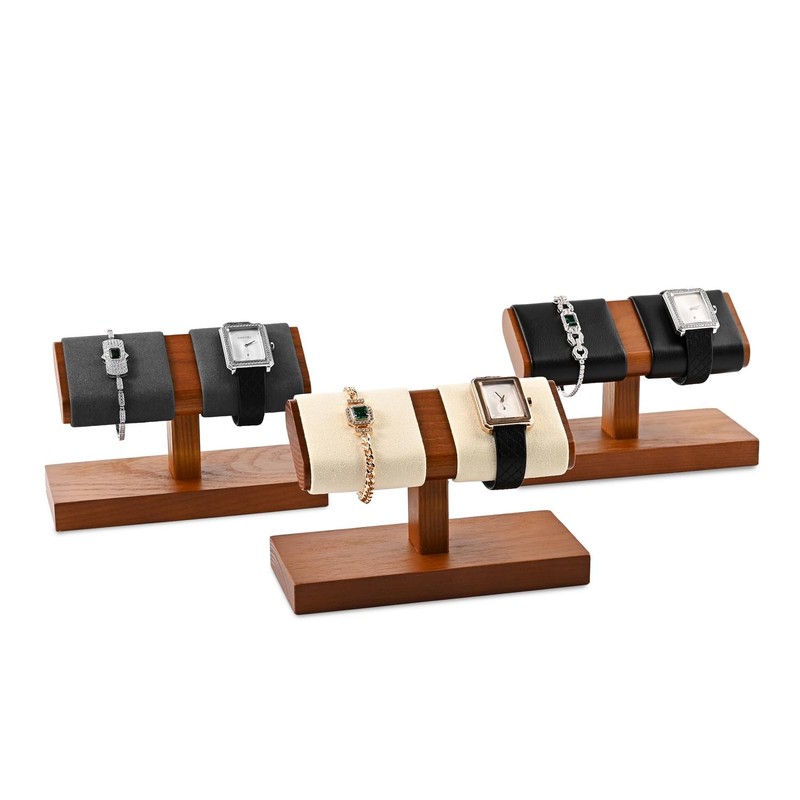 Papten SM21502 Wooden Watch Stand, For 2 Pieces, Luxury, Stylish,