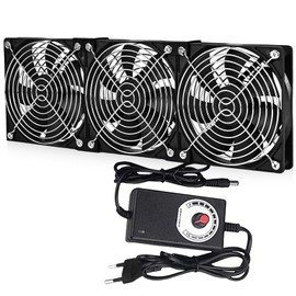 3 Stück Mini Abluftventilator 120mm, DC12V Rauchabzug Ventilator, Mini Absaugventilator 3000rpm, Axiallüfter, 12v Radiallüfter mit Einstellbare Geschwindigkeit, Zuluft Ventilator für Growzelt DIY BBQ