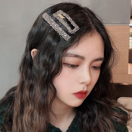 Missgrace 10 Pcs Women Silver Blue Rhinestone Hair Clips Sparkling Rhinestones Headpiece Hair Clips for Women Elegant Hair Pins Hair Accessoires for Bride Women